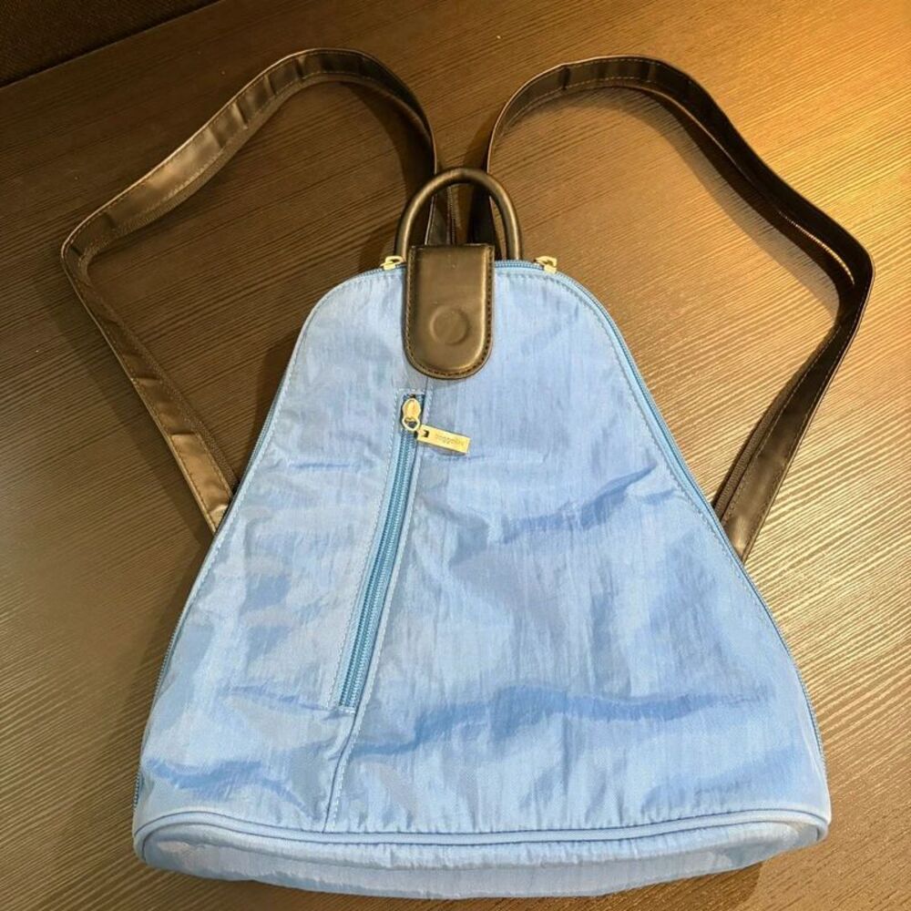 Baggallini Blue Nylon Convertible Backpack Tote Bag Lightweight Travel